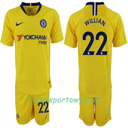 Koszulka Chelsea Willian 22 Dziecięcy Wyjazdowe Koszulki Piłkarskie 2018-2019 Krótki Rękaw